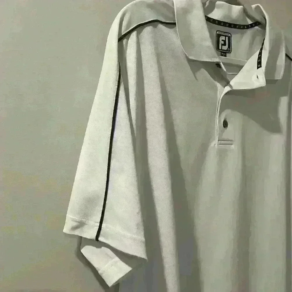 FJ Foot Joy Golf Polo Athletic‎ Fit Shirt White Short Sleeve Mens Size XL - Picture 5 of 11
